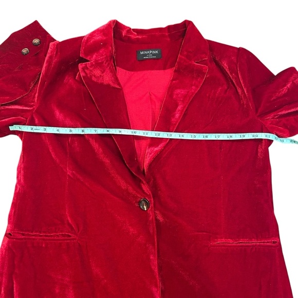 Minkpink velvet injection pant suit blazer jacket and pant red size XL holiday - Picture 13 of 15